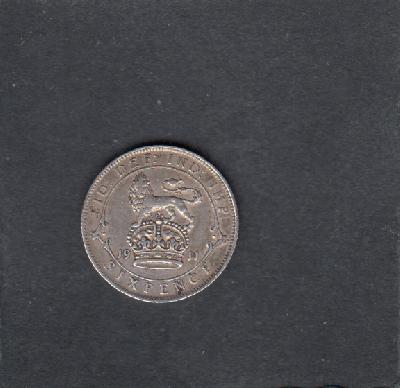 Beschrijving: 6 Pence  GEORGIUS V